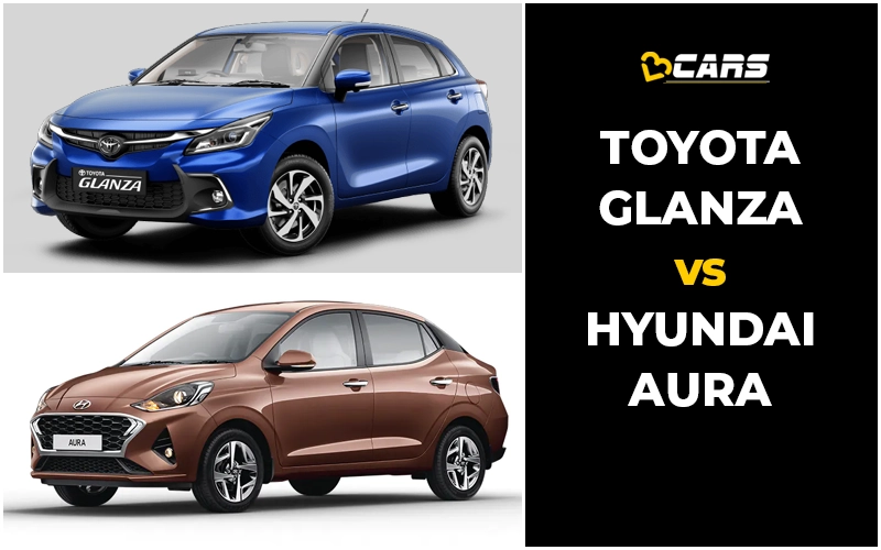Toyota Glanza Vs Hyundai Aura Price, Engine Specs, Dimensions Comparison